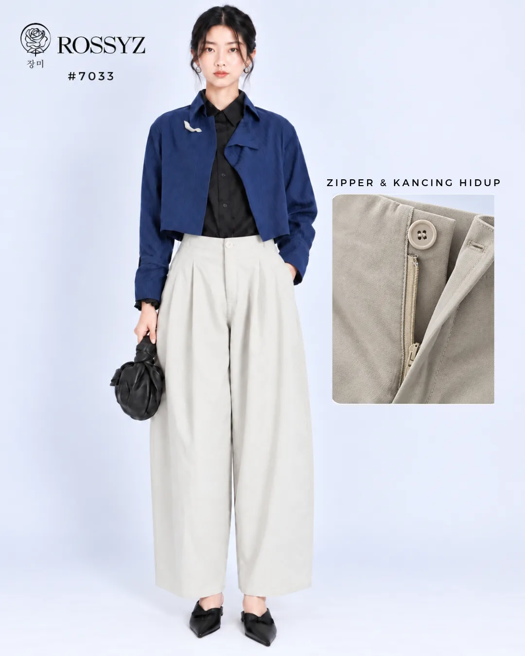 Celana Barrel Chino Kancing Hidup
