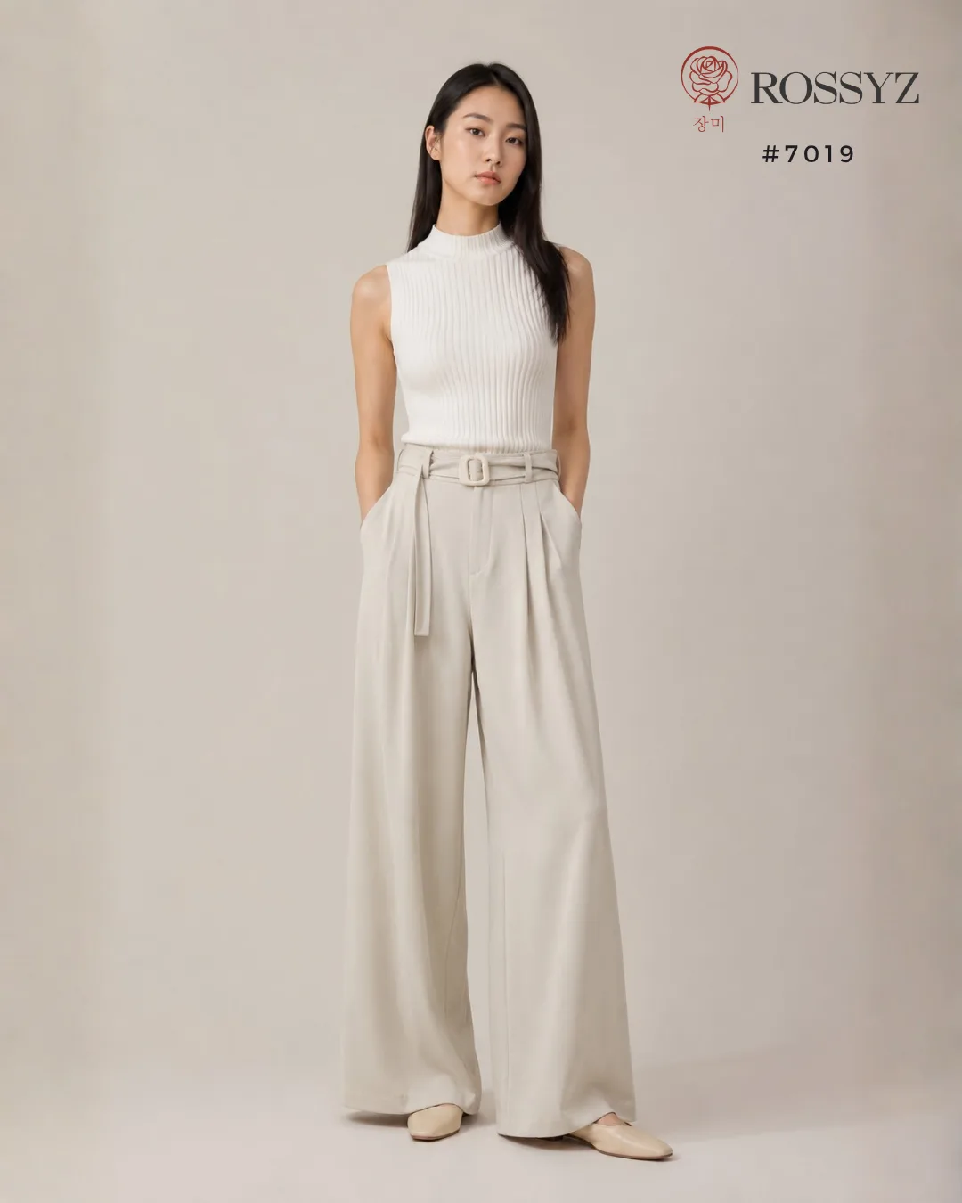 Celana Wide Leg Sabuk Kain