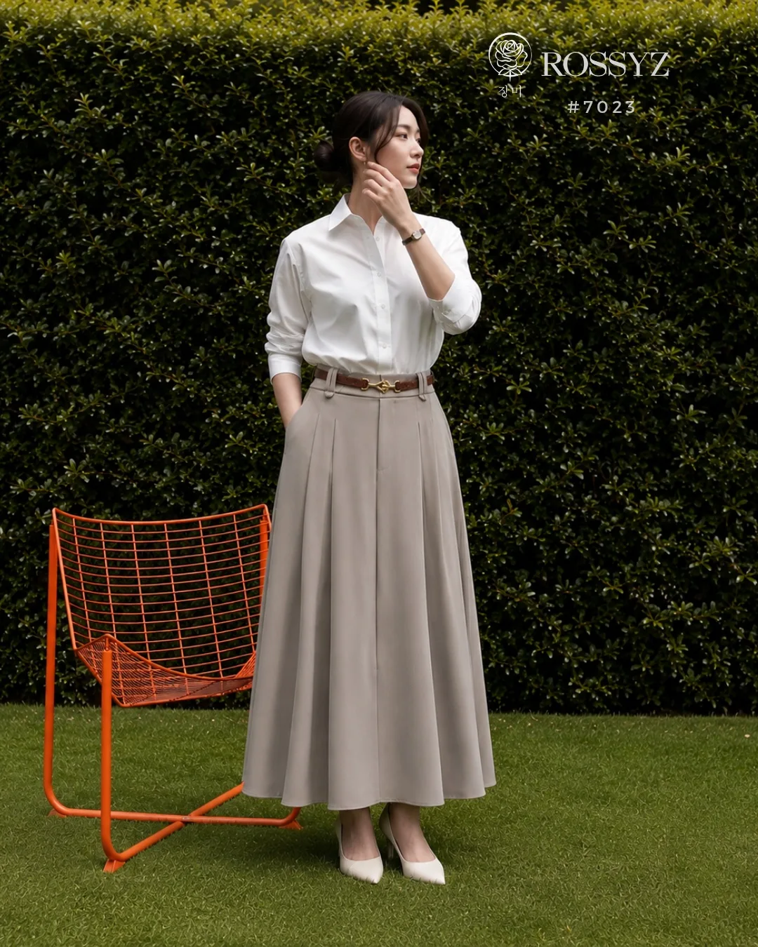 Rok Maxi A-Line Lipit Depan