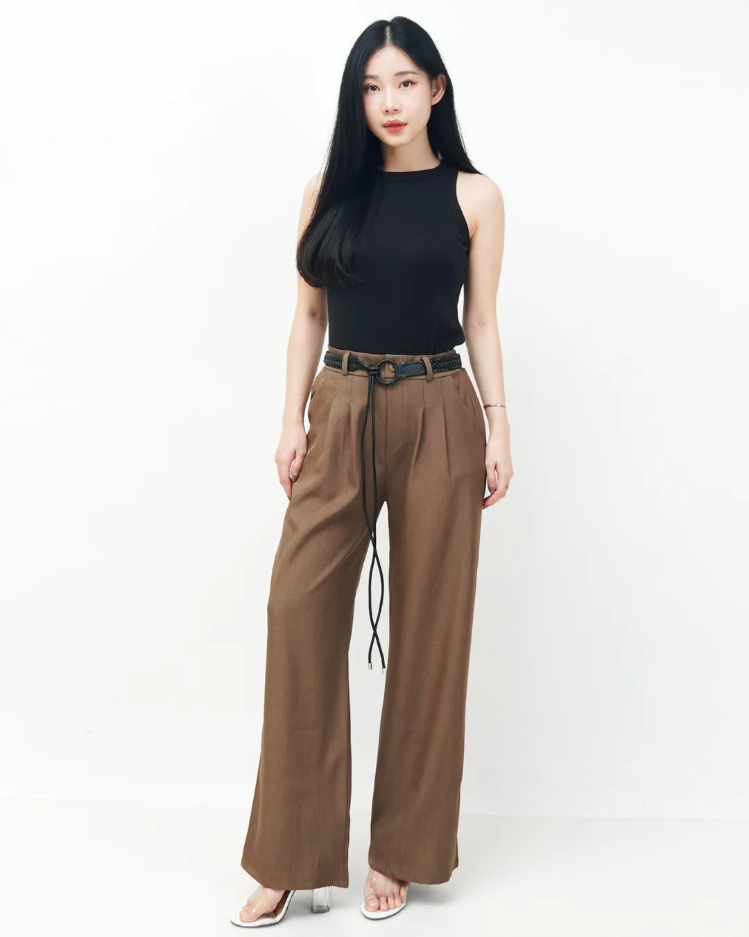 Celana Wide Leg Sabuk Anyam Bertali