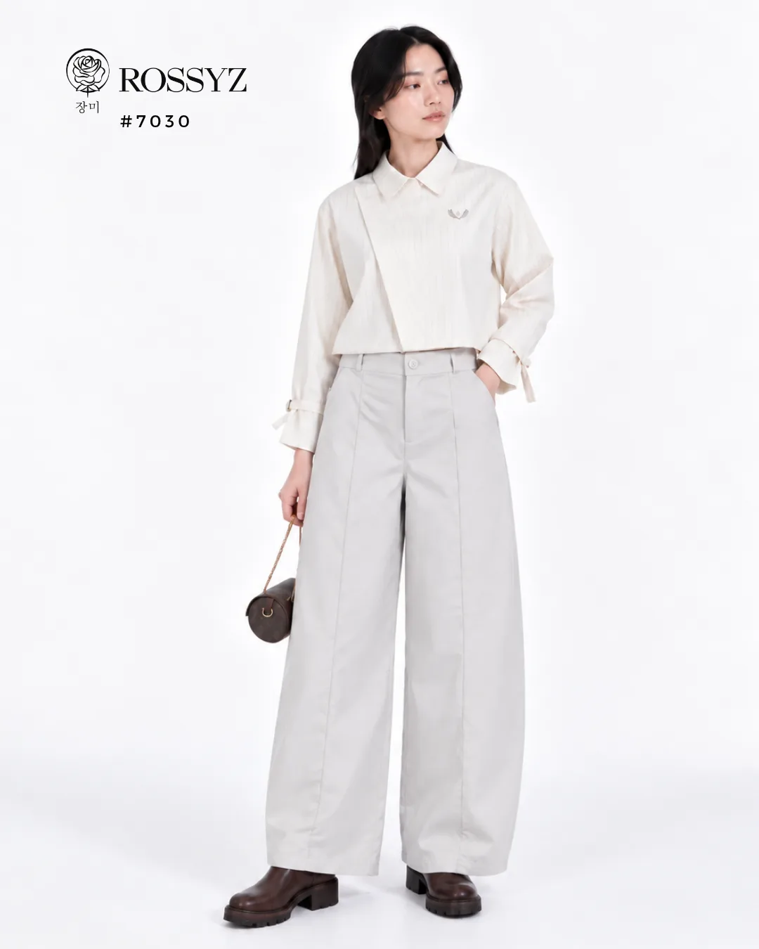 Celana Barrel Cotton Wool Lurus