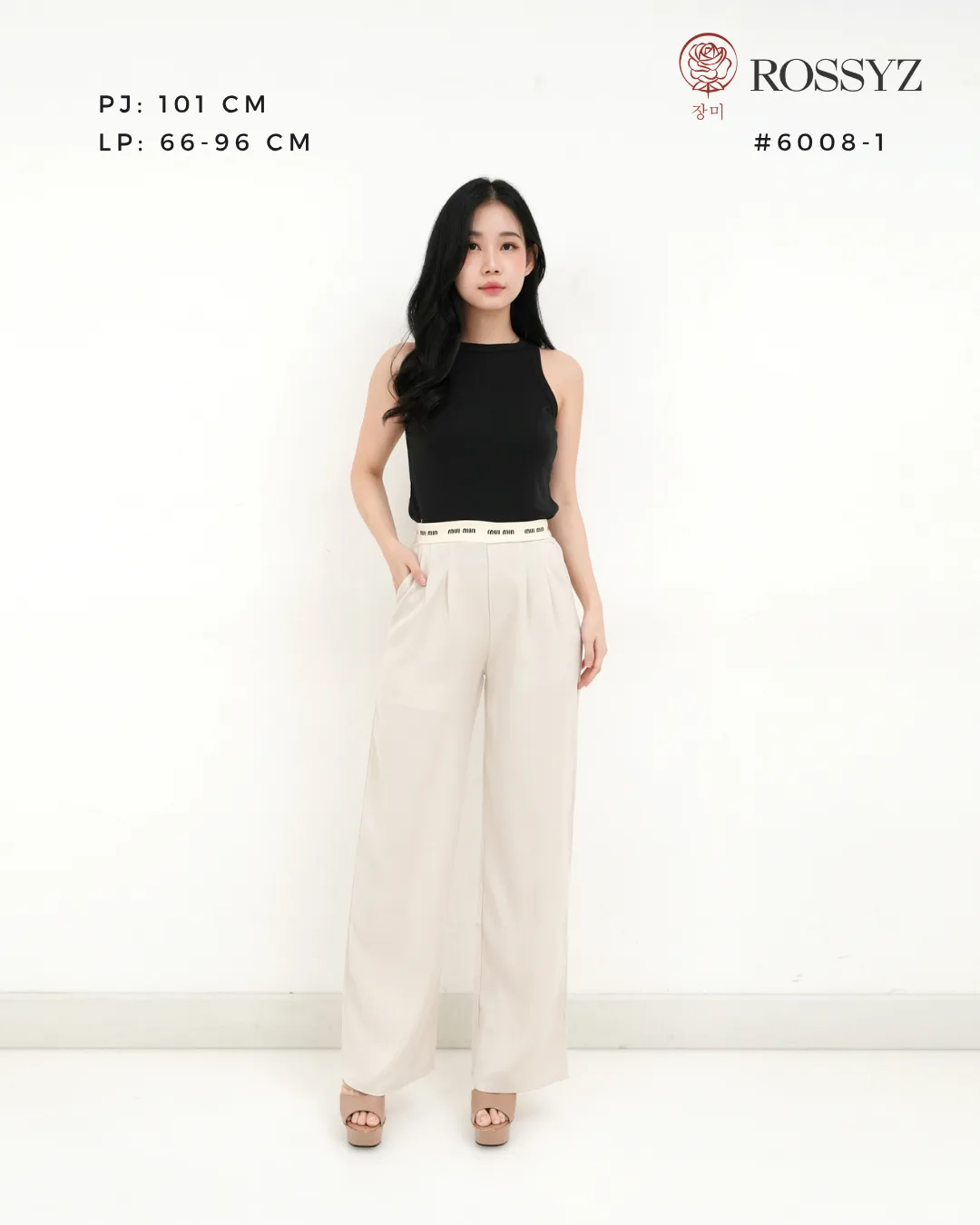 Celana Kulot Lurus Pinggang Tulisan
