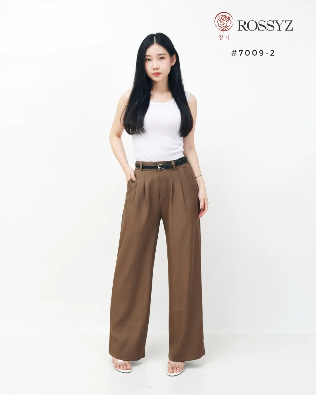 Celana Wide Leg Sabuk Anyam