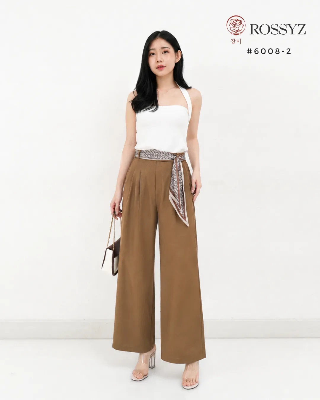 Celana Kulot Lurus Sabuk Syal